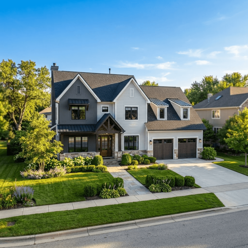 A home with a newly installed roof